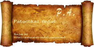 Patocskai Antal névjegykártya