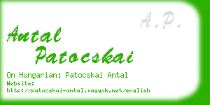 antal patocskai business card